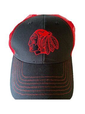Indian Logo Hat Black and  Red AMG Brand Trucker Cap Baseball